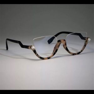 Women Leopard print Anti-blue light Cat Eye Glasses